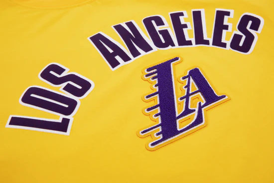 PRO STANDARD NBA LOS ANGELES LAKERS CLASSIC BRISTLE MEN'S YELLOW T-SHIRT